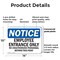 Signmission Employee Entrance Only OSHA Notice Sign, Plastic, 14in W x 10in L, 2PK OS-2PACK-NS-P-1014-L-15585 - alternate 6